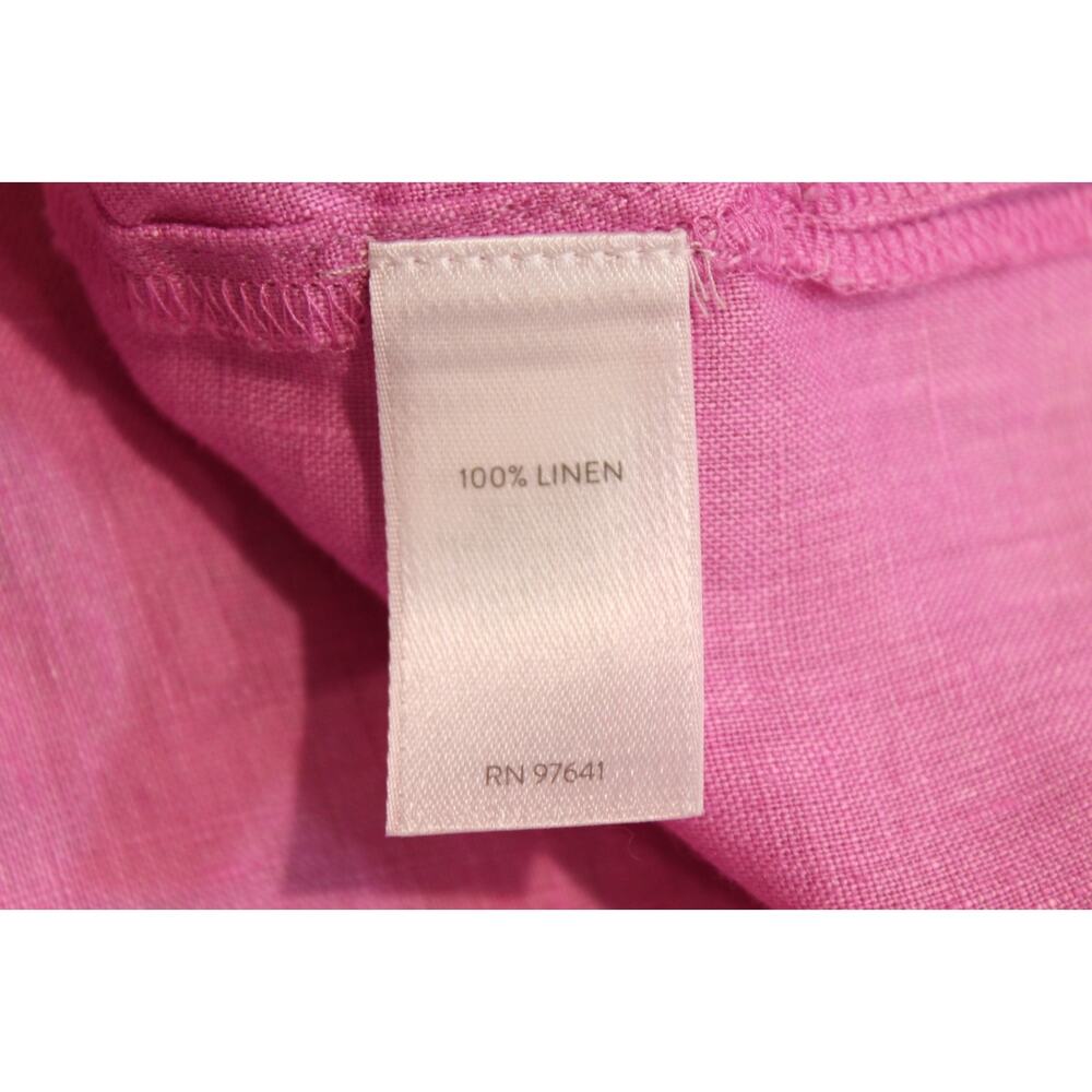 J Jill Top Pure Linen Womens size M Lavender Button Up Pocket Long Sleeve Tunic - Picture 7 of 8